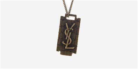 ysl razor blade necklace|YSL Monogram Razor Blade Necklace .